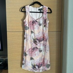 Shimmery and floral pink dress